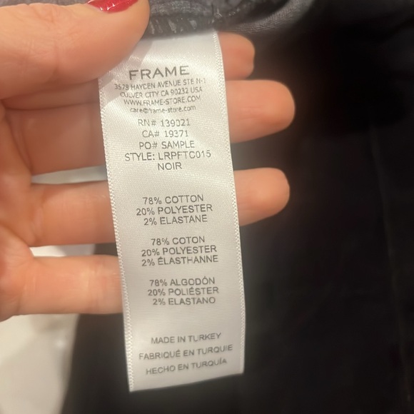 Frame Black Velvet Ankle Flare Pants Sz 27 - Picture 7 of 9